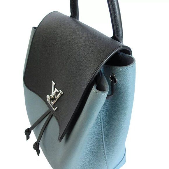 Auth LOUIS VUITTON Lockme Backpack blue-black leather - Picture 5 of 12